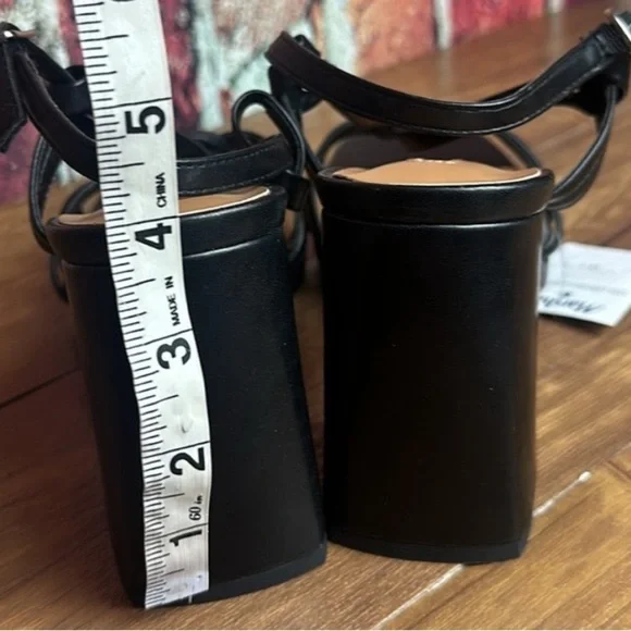 Kensie Leilany Strappy Platform Sandals Black Sz. 8.5M block heels faux leather - Picture 13 of 13